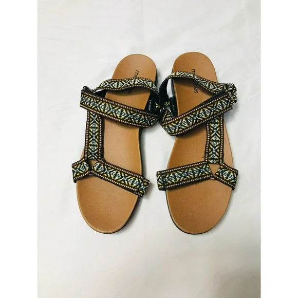 Maurices Polly Strappy Multicolor Sandals Hook and Loop Closure, NWOT, Size 10 - Picture 1 of 4